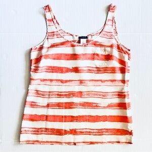 J Crew Silk Sleeveless Top Size 2 Pink Stripe